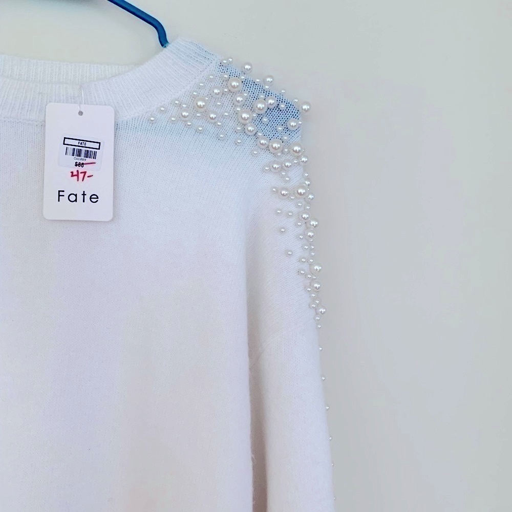 Fate Soft Knit Sweater with Pearls